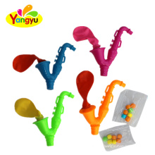 Funny toy colorful saxophone toy with balloon sweet candy
